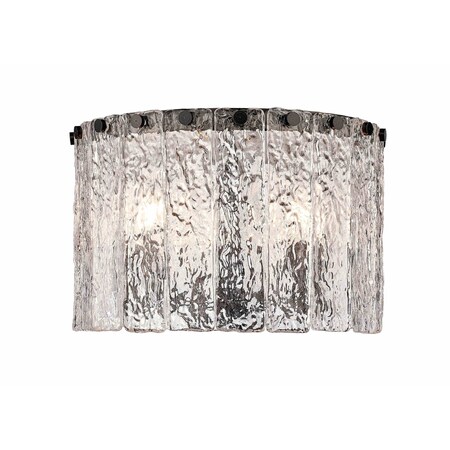 Z-Lite Glacier Flush Mount, 3-Light, 12.5 In.W x 12.5 In.L x 8 In.H, Matte Black/Clear 1943F12-MB